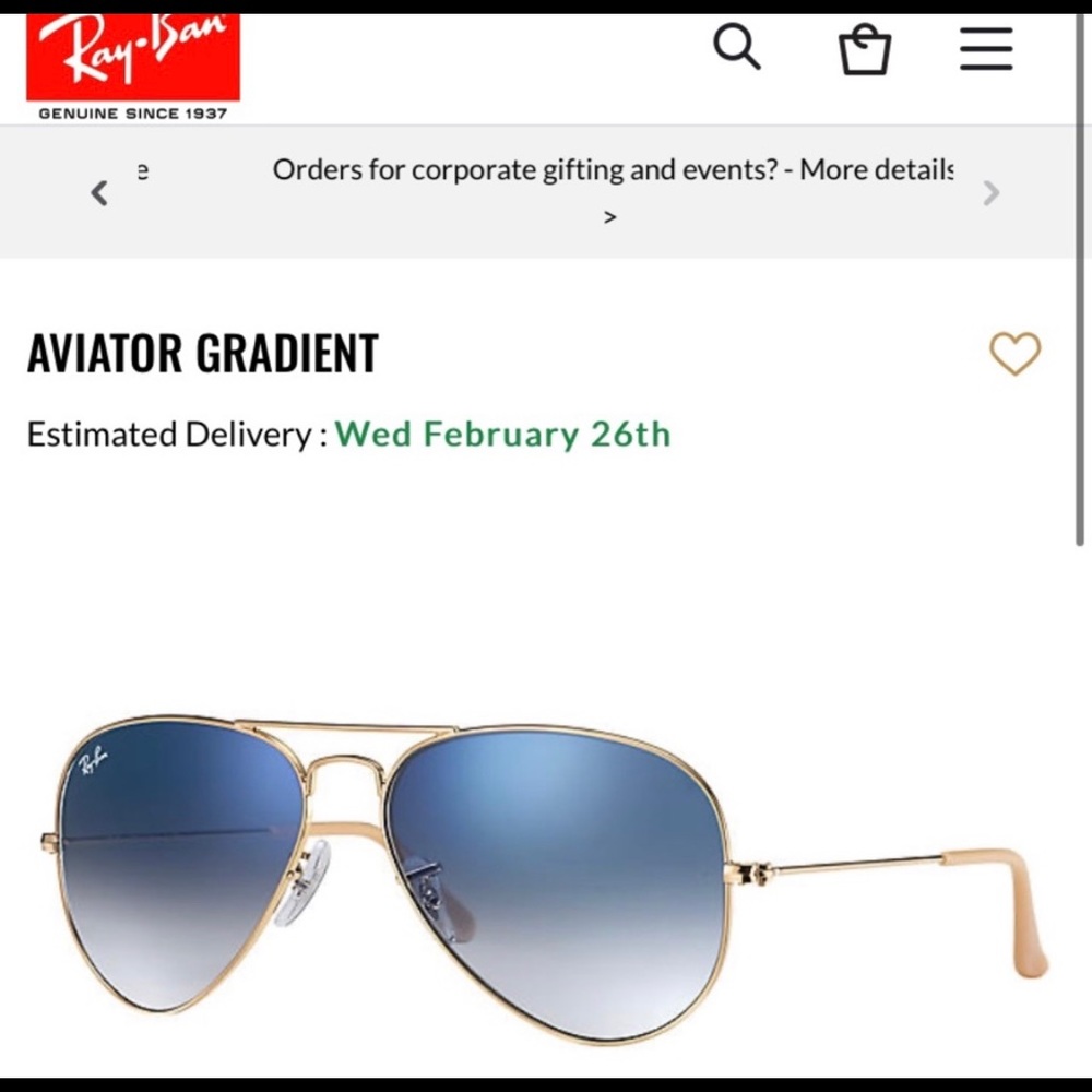 Ray Ban Aviator Gradient Sunglasses